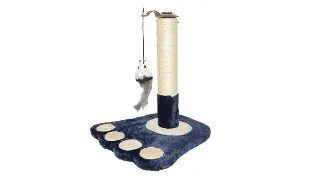 MIAU MIAU Labuta cu Sisal si Jucarie, ansamblu de joaca pisici, negru si bej, 36x36x42cm