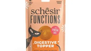 SCHESIR Functions Digestive Topper, dovleac, plic hrana umeda fara cereale pisici, sistem digestiv, (topping), 40g