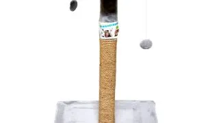 AGILITY, ansamblu de joaca pisici, 1 etaj, lemn si plus, elemente de zgariat, elemente atarnate, gri, 85cm