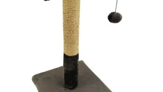 AGILITY, ansamblu de joaca pisici, 1 etaj, lemn si plus, elemente de zgariat, elemente atarnate, maro, 60cm