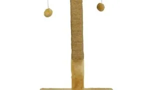 AGILITY, ansamblu de joaca pisici, 1 etaj, lemn si plus, elemente de zgariat, elemente atarnate, bej, 85cm