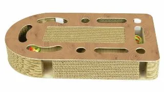 AGILITY Ball Maze 1, scratcher interactiv pisici, carton, maro, 43.18x24.76x6.35cm