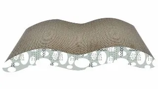 AGILITY Wave 2, scratcher pisici, carton, gri, 40x22.86x6.35cm