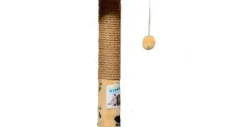 AGILITY, ansamblu de joaca pisici, 1 etaj, lemn si plus, imprimeu labute, elemente de zgariat, elemente atarnate, bej si negru, 60cm