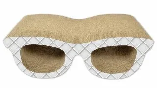 AGILITY Ochelari, scratcher pisici, carton, alb si gri, 49.53x24.13x17.01cm