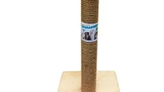 AGILITY, stalp de zgariat cilindric pisici, lemn si sisal, bej, 30x30x55cm