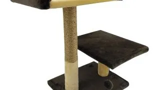 AGILITY Canapea, ansamblu de joaca pisici, 2 etaje, lemn si plus, elemente de zgariat, elemente atarnate, maro, 70cm