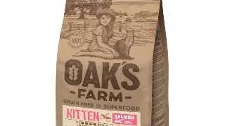 OAK'S FARM Kitten, Somon, hrana uscata fara cereale pisici junior, 6kg