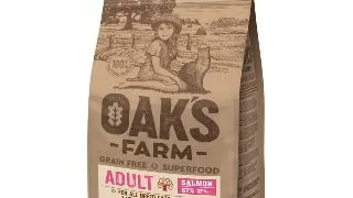 OAK'S FARM, Somon, hrana uscata fara cereale pisici, 6kg