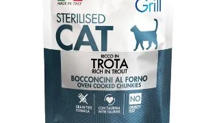 MONGE Grill Sterilised, Pastrav, plic hrana umeda fara cereale pisici sterilizate, obezitate, apetit capricios, (in aspic), bax, 85g x 28buc