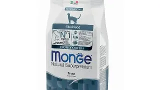 MONGE Natural Superpremium Monoprotein Sterilised, Pastrav, hrana uscata pisici sterilizate, 1.5kg