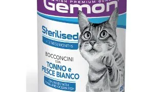 GEMON Sterilised, Ton si Peste, conserva hrana umeda pisici sterilizate, (in aspic), 415g