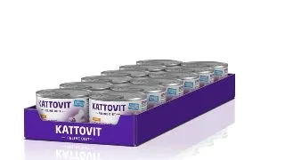 KATTOVIT Sensitive, Pui, dieta veterinara, conserva hrana umeda fara cereale pisici, alergii, (in aspic), bax, 185g x 12buc