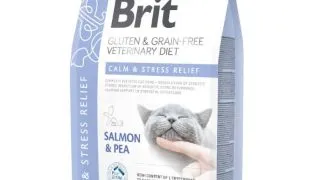 BRIT VD Calm & Stress Relief, Somon, dieta veterinara, hrana uscata fara cereale pisici, sistem nervos & calmante, 5kg