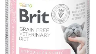 BRIT VD Ultra Hypoallergenic, Somon, dieta veterinara, conserva hrana umeda fara cereale pisici, alergii, (in aspic), 200g