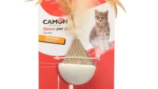 CAMON Osciliante, jucarie stimulare panda pisici, activitati fizice, carton, alb si bej, ⌀12cm, 1buc