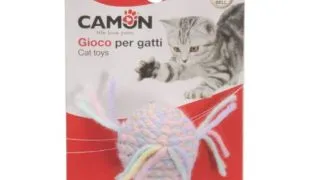 CAMON, jucarie minge pisici, cu sunet, textil, multicolor, 1buc