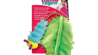 KONG Flingaroo Caterpillar, jucarie stimulare panda pisici, catnip, textil, multicolor, 1buc