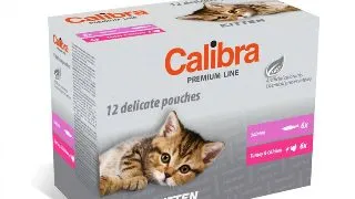 CALIBRA Premium Line Kitten , Somon si Curcan, plic hrana umeda pisici junior, (in sos), multipack, 100g x 12buc
