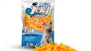 CALIBRA Joy Classic Strips, Peste, punguta recompense fara cereale pisici, 70g
