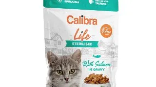 CALIBRA Life Sterilised, Somon, plic hrana umeda fara cereale pisici sterilizate, (in sos), bax, 85g x 28buc