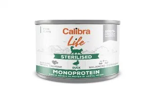 CALIBRA Life Sterilised Duck, Rata, conserva hrana umeda monoproteica fara cereale pisici sterilizate, (pate), 200g