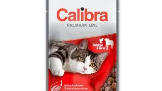 CALIBRA Premium Line, Pui si Vita, plic hrana umeda pisici, (in suc propriu), 100g
