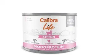 CALIBRA Life Kitten, Pui, conserva hrana umeda monoproteica fara cereale pisici junior, (pate), 200g