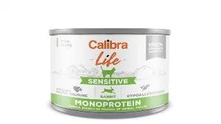 CALIBRA Life Sensitive, Iepure, conserva hrana umeda monoproteica fara cereale pisici, sistem digestiv, (pate), 200g