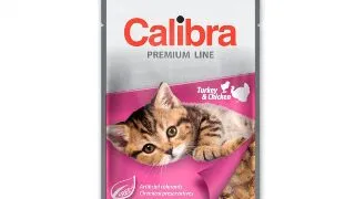 CALIBRA Premium Line Kitten, Curcan si Pui, plic hrana umeda pisici junior, (in suc propriu), 100g