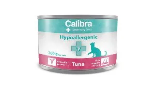 CALIBRA Veterinary Diets Hypoallergenic, Ton, dieta veterinara, conserva hrana umeda monoproteica fara cereale pisici, alergii, (pate), 200g