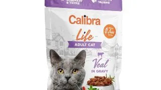 CALIBRA Life, Vitel, plic hrana umeda fara cereale pisici, (in sos), bax, 85g x 28buc