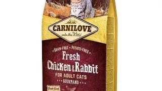 CARNILOVE Fresh Gourmand, Pui si Iepure, hrana uscata fara cereale pisici, apetit capricios, 2kg