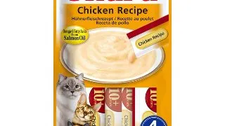 INABA Churu Creamy Senior, Pui, plic recompense fara cereale pisici senior, (piure), 56g