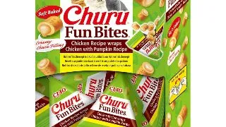 INABA Churu Fun Bites, Pui si dovleac, cutie recompense fara cereale pisici, 96g