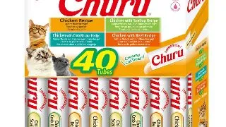INABA Churu Creamy Varieties, Pui, cutie recompense fara cereale pisici, (piure), 560g