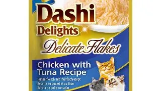 INABA Churu Dashi Delights Delicate Flakes, Pui si Ton, plic hrana umeda fara cereale pisici, (topping), 40g