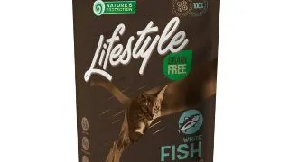 NATURES PROTECTION Lifestyle, Peste alb, hrana uscata fara cereale pisici, 400g