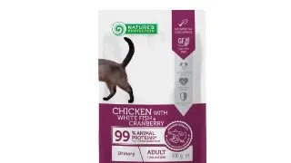 NATURES PROTECTION Urinary, Pui si Peste alb, plic hrana umeda pisici, sistem urinar, (in sos), 100g