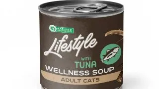 NATURES PROTECTION Lifestyle Sensitive Digestion Soup, Ton, conserva hrana umeda monoproteica pisici, sistem digestiv, (topping), 140g