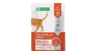 NATURES PROTECTION Sterilised, Somon, plic hrana umeda pisici sterilizate, (in sos), 100g