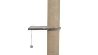 SHAW, stalp de zgariat cilindric pisici, 1 etaj, MDF si sisal, elemente de zgariat, elemente atarnate, gri, 50x50x106cm