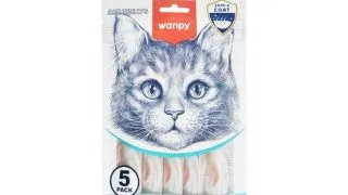 WANPY Skin & Coat Creamy Treats, Ton si Somon, punguta recompense functionale pisici, piele & blana, (piure), 70g