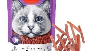 WANPY Soft Jerky Strips, Rata, punguta recompense pisici, 80g