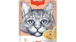 WANPY Meat Broth, Somon si Ton, plic hrana umeda pisici, (supa), 50g