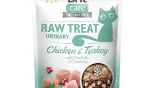 BRIT Raw Treat Urinary, Pui si Curcan, punguta recompense pisici sterilizate, sistem urinar, 40g