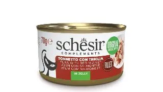 SCHESIR Complementary In Jelly, Ton si Cambula, conserva hrana umeda pisici, (in aspic), 70g