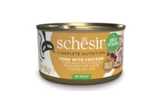 SCHESIR Complete Nutrition, Ton si Pui, conserva hrana umeda pisici, (in aspic), 85g