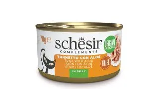 SCHESIR Complementary In Jelly, Ton si Aloe Vera, conserva hrana umeda pisici, (in aspic), 70g