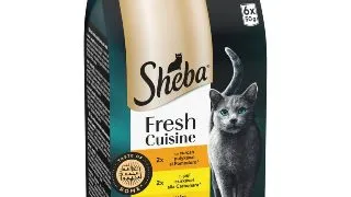 SHEBA Fresh Cuisine Taste of Paris Selectie Mixta cu Curcan, Pui si Pasare, plic hrana umeda pisici, (in sos), multipack, 50g x 6buc